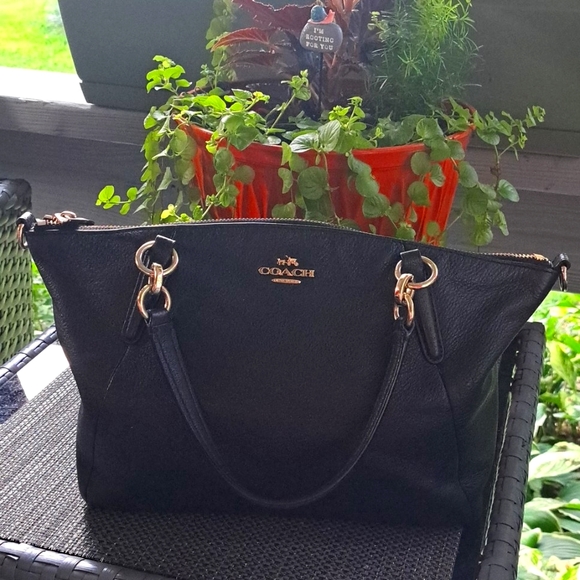 Coach Handbags - Coach F36675 Kelsey Soft Black Leather, Gold Hardware Satchel/CB E.C.